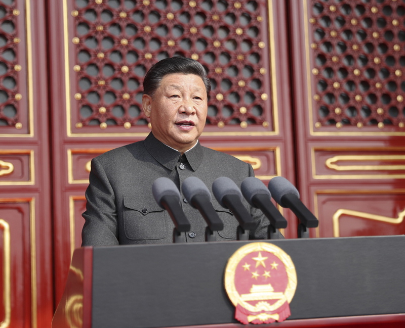 10月1日上午，慶祝中華人民共和國成立70周年大會在北京天安門廣場隆重舉行。中共中央總書記、國家主席、中央軍委主席習近平發(fā)表重要講話。