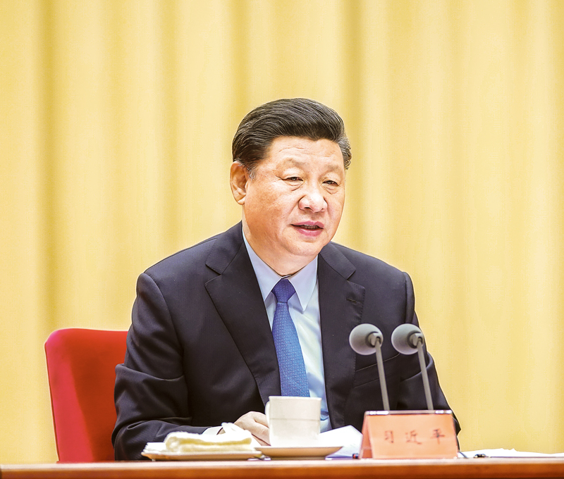 2019年5月31日，“不忘初心、牢記使命”主題教育工作會議在北京召開。中共中央總書記、國家主席、中央軍委主席習近平出席會議并發(fā)表重要講話。 新華社記者 鞠鵬/攝